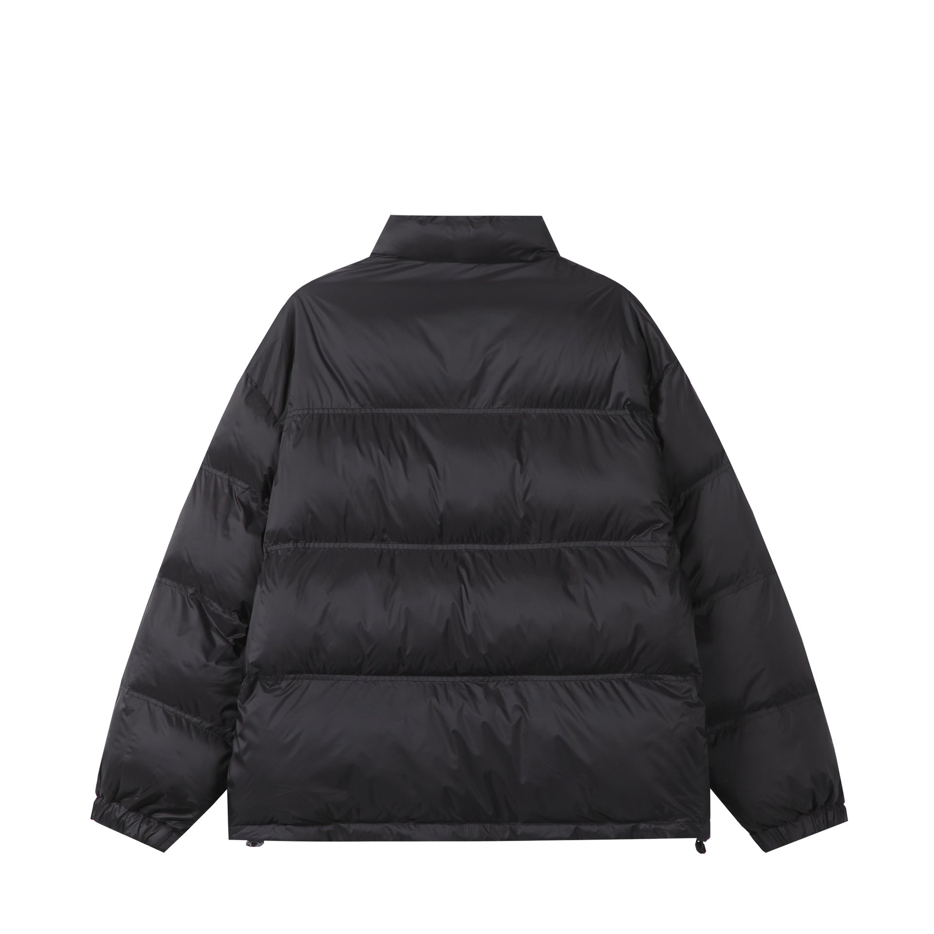 Unisex Short padded oversized jacket with high standing collar and logo print Chichicherry