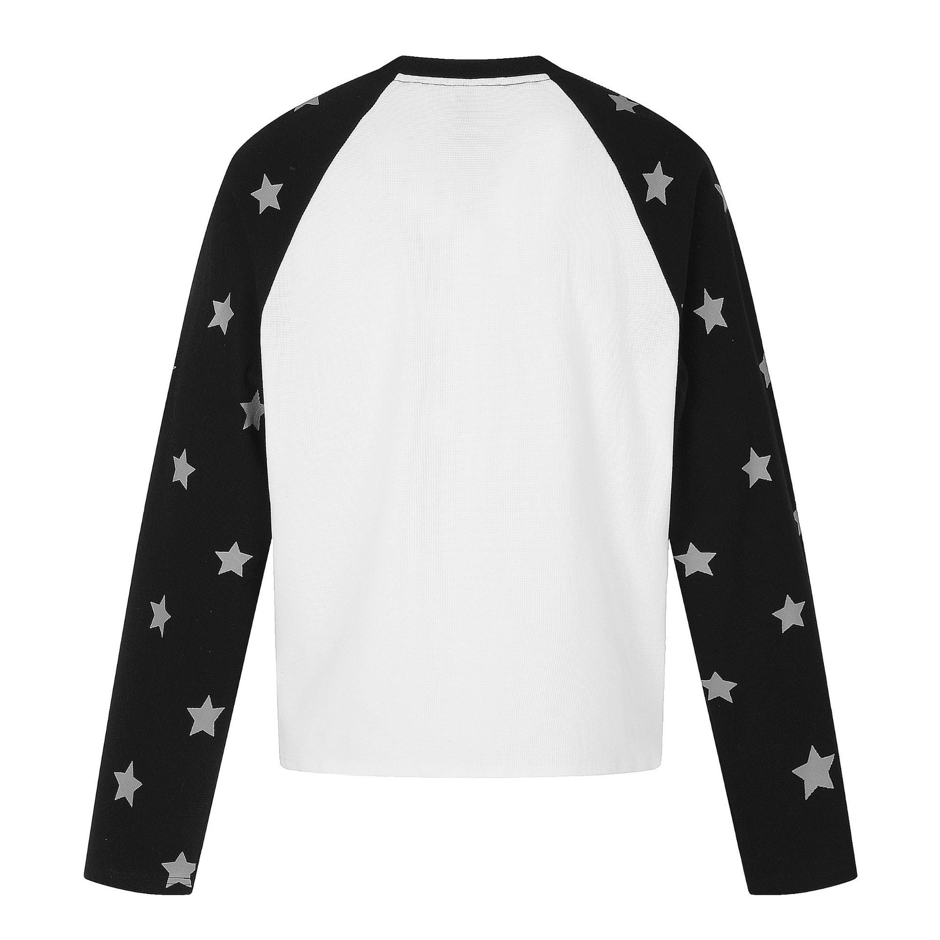 Unisex Raglan sweatshirt with star sleeves and vintage cowboy print Chichicherry