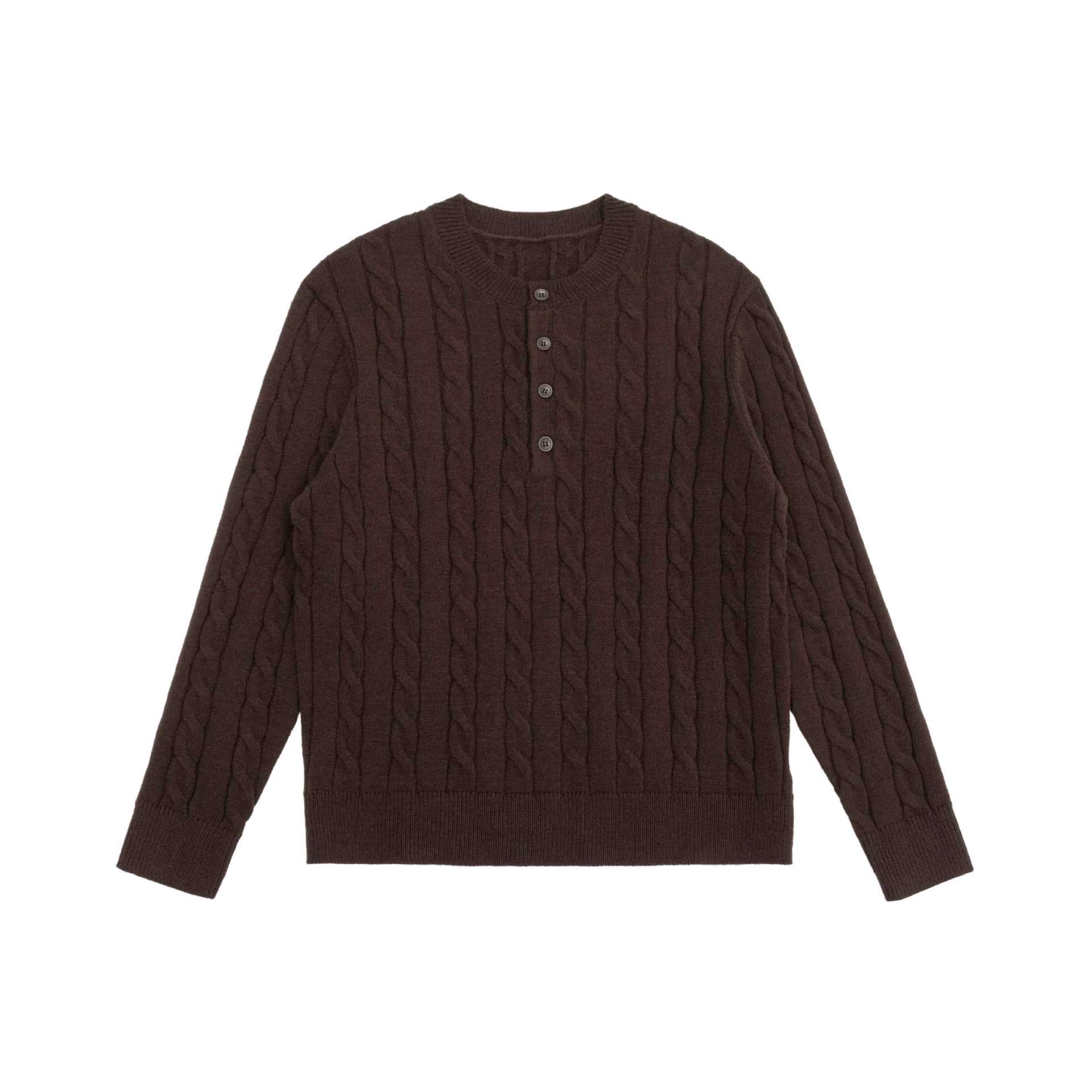 Women's knit cardigan with cable pattern and round neckline Chichicherry