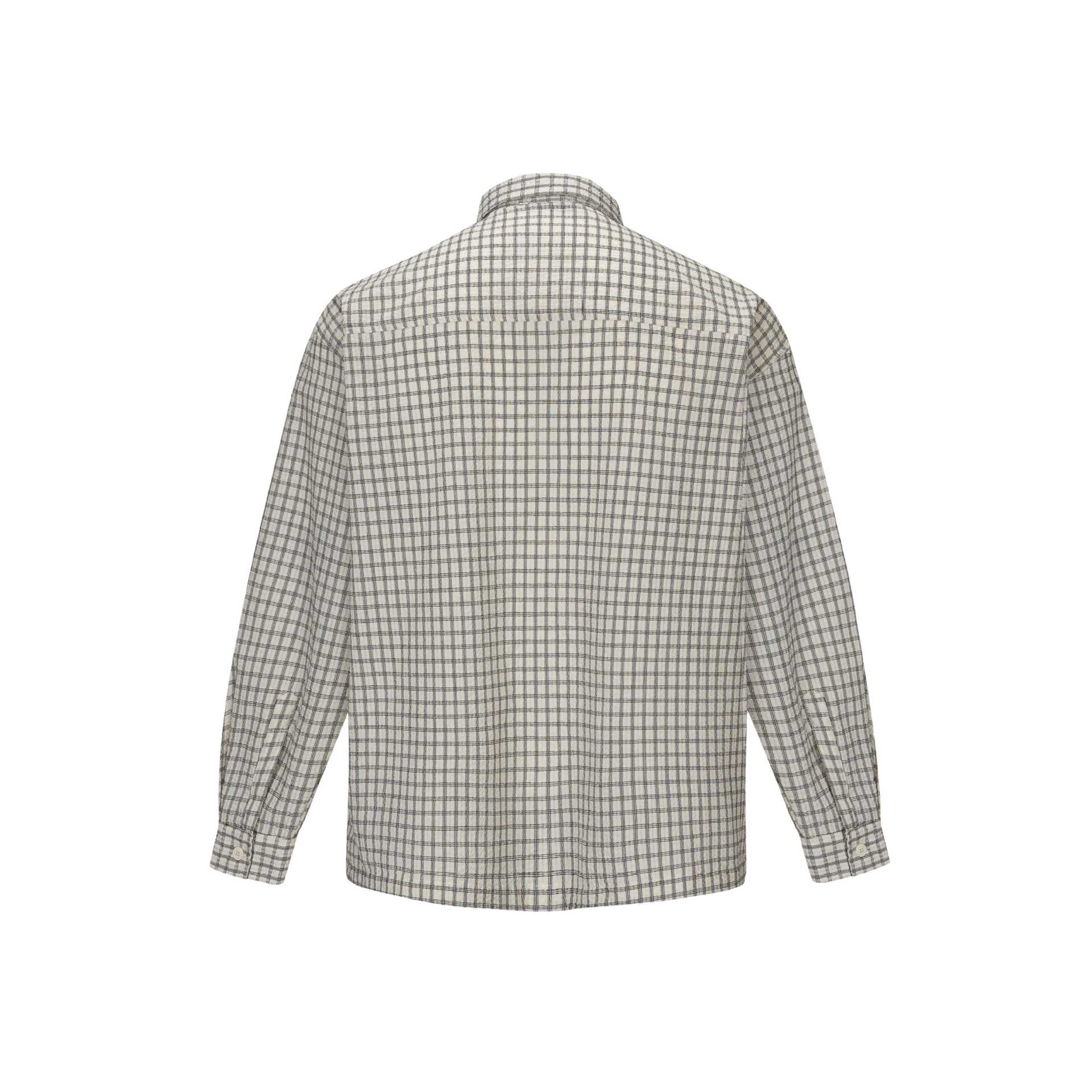 Men's Checked Flannel Shirt in Overshirt Style with Patch Chest Pocket Chichicherry