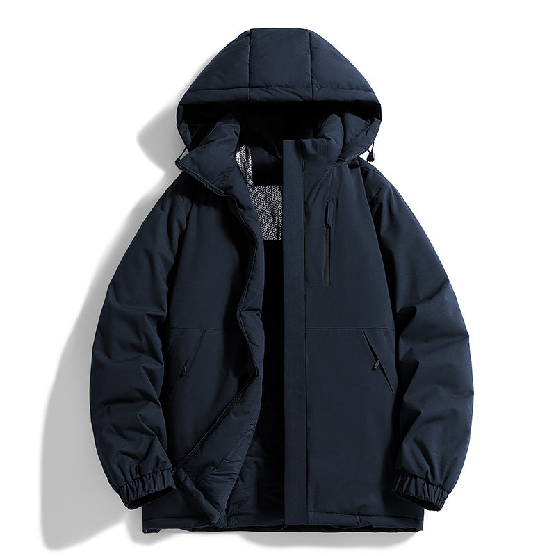 Men's Technical Quilted Parka with Hood, Thermo Insulation and Chest Zip Pocket Chichicherry