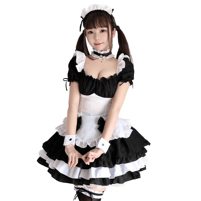 Women's playful maid costume with ruffle details and hair accessory Chichicherry