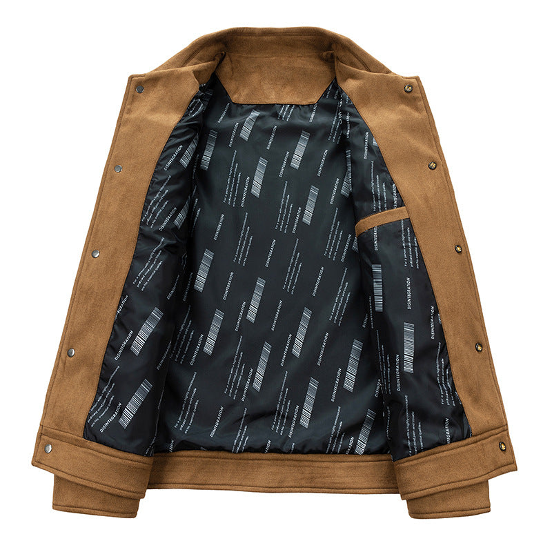 Men's suede-look trucker jacket with quilted lining and flap pockets Chichicherry