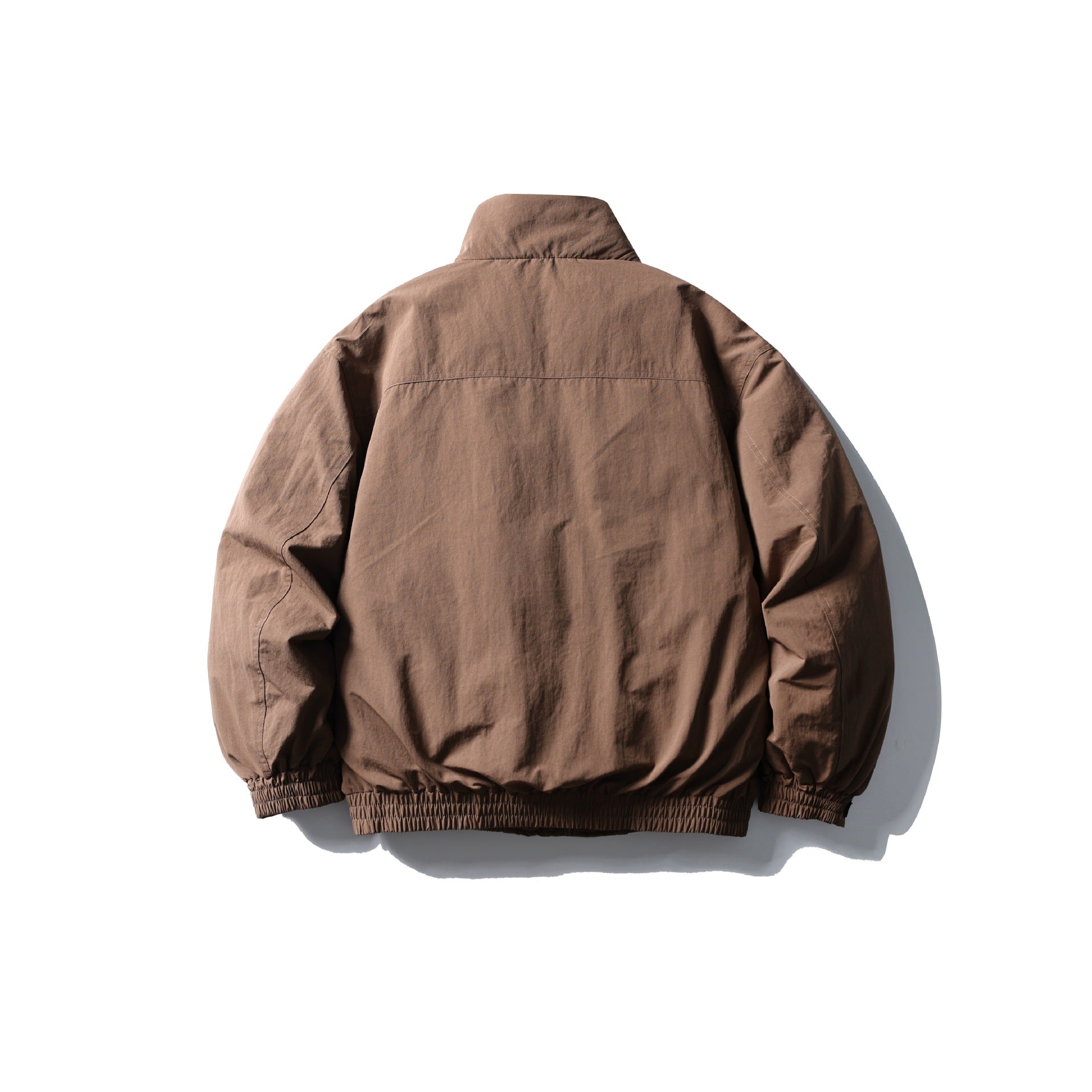 Men's Boxy Thermal Field Jacket with High Stand Collar and Flap Pockets Chichicherry