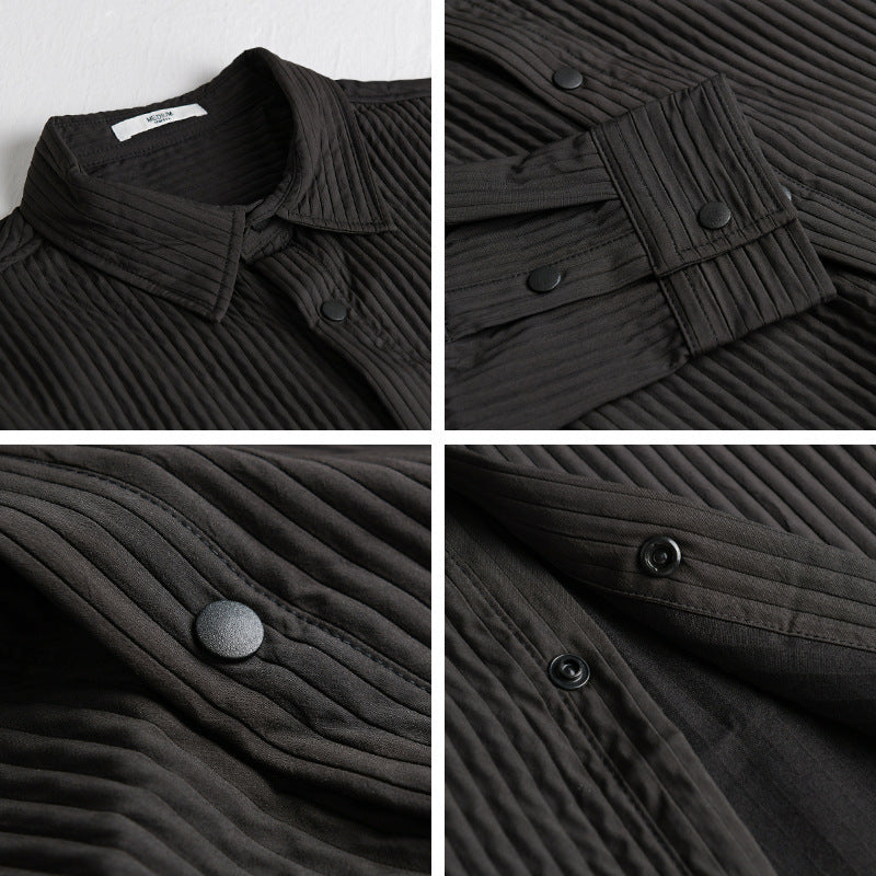Men's Quilted Overshirt made of lightweight cotton structure with snap button placket Chichicherry