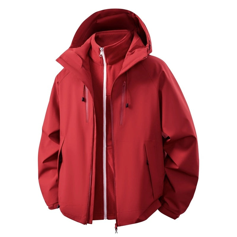 Men's softshell hybrid jacket with removable fleece lining windproof water-repellent Chichicherry