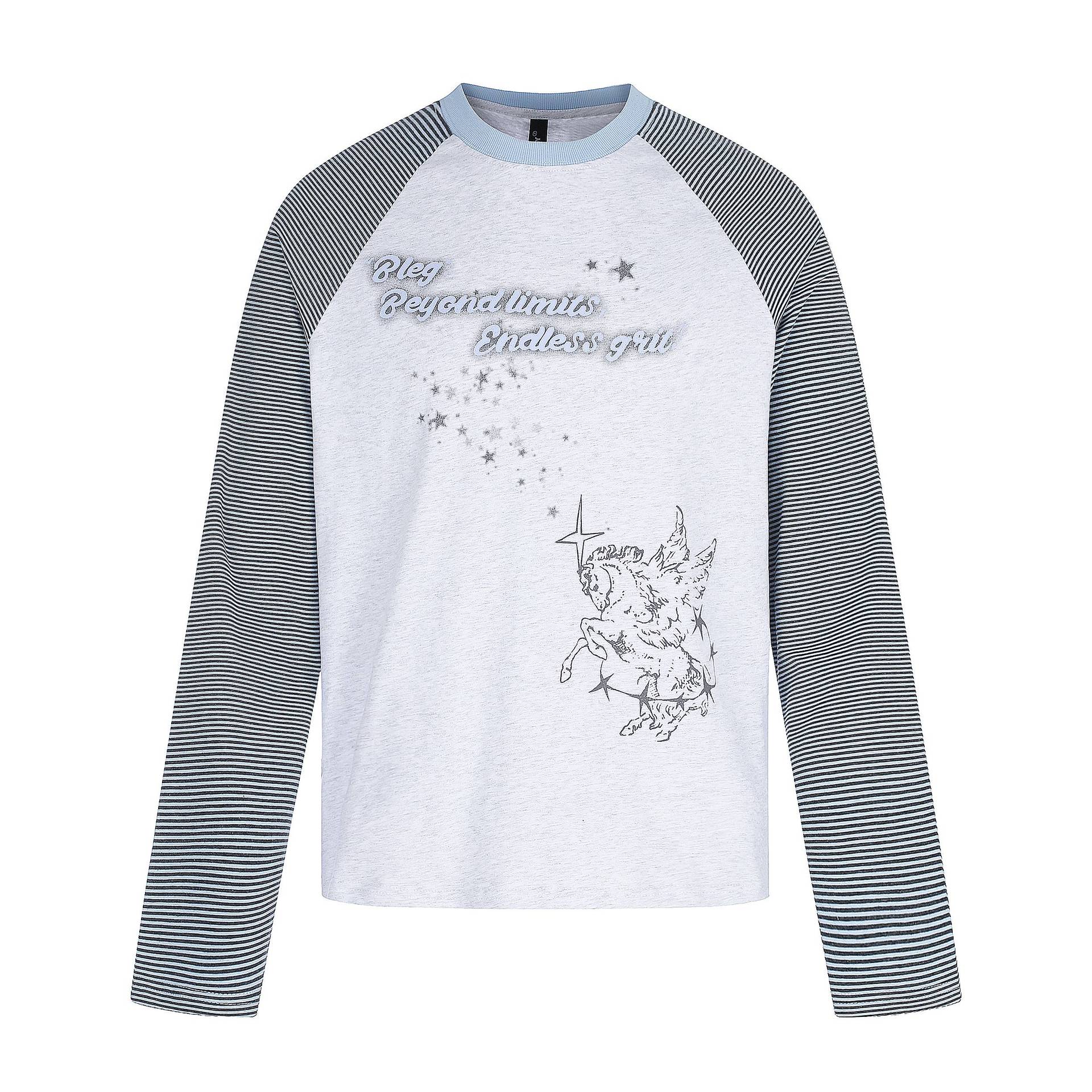 Women's Long Sleeve Shirt with Raglan Sleeves and Unicorn Print Chichicherry