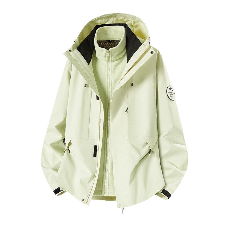 Men's Weatherproof Technical Softshell Trekking Jacket with Hood and Insulating Inner Insert Chichicherry