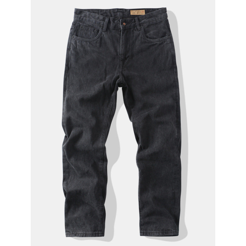 Herren Tapered Relaxed Denim-Jeans mit hoher Bundhöhe und cleaner Used-Optik Chichicherry