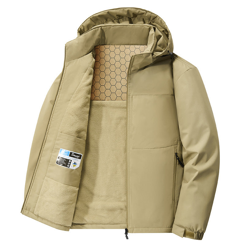 Men's Thermo Softshell Parka with Fleece Lining and Honeycomb Insulation Membrane Chichicherry