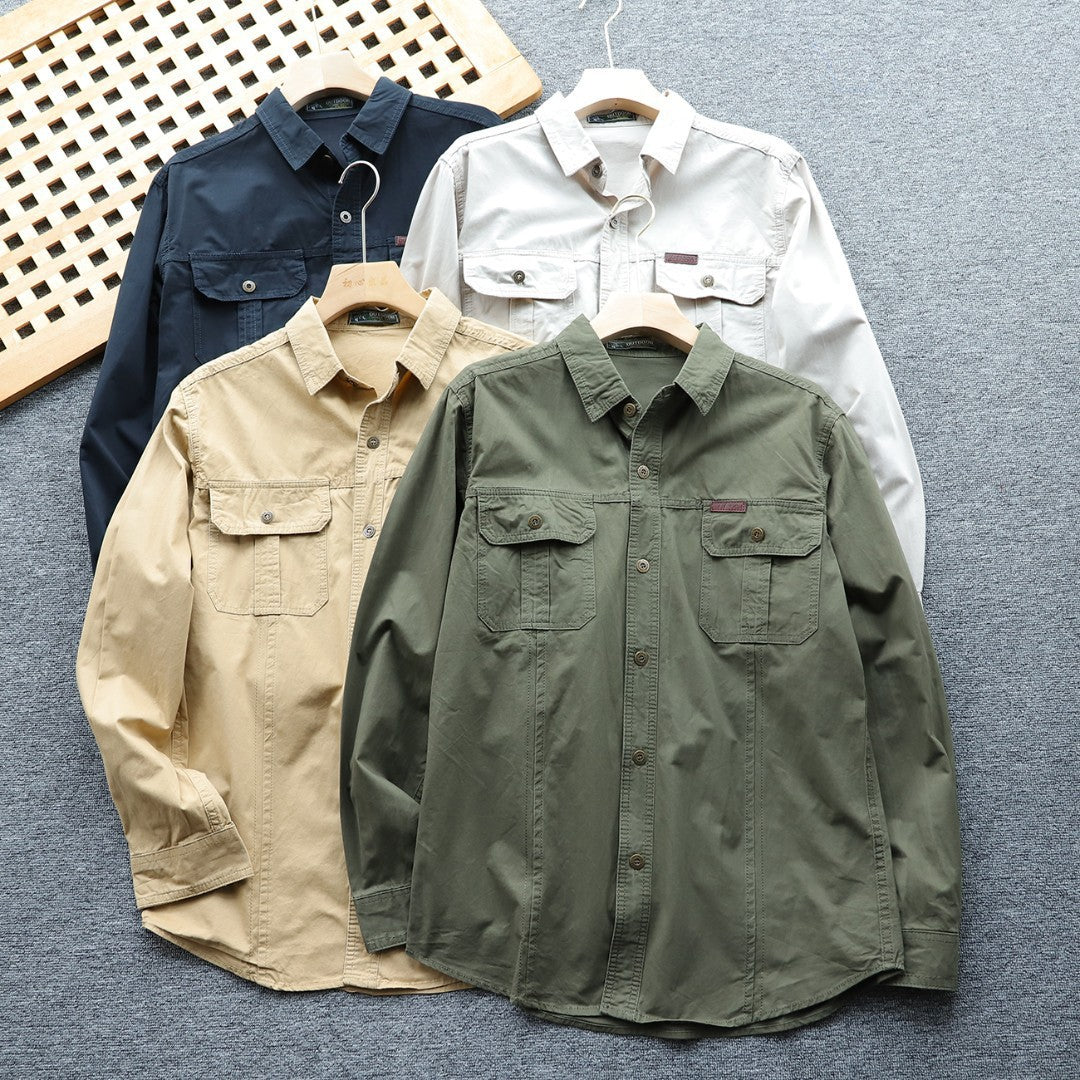 Men's shirt jacket made of robust canvas with chest flap pockets and ergonomic cut Chichicherry