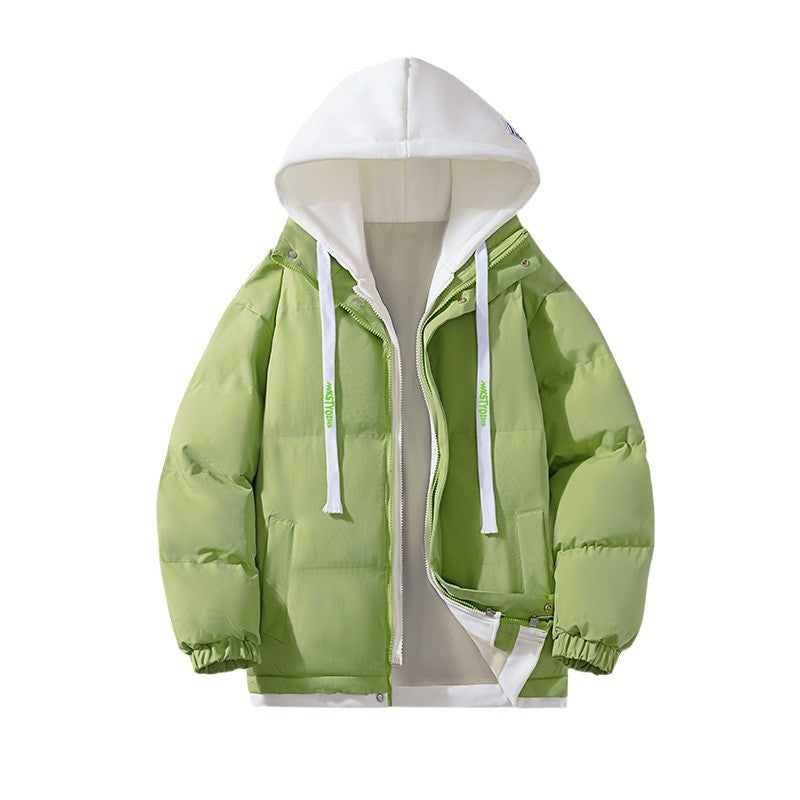 Women's two-layer quilted hooded jacket with contrasting hood, drawstring and elastic cuffs Chichicherry