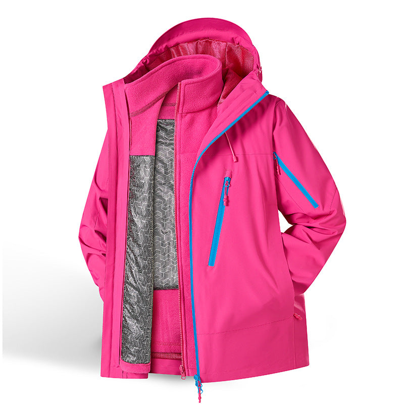 Women's two-piece waterproof functional jacket set with removable fleece inner jacket Chichicherry