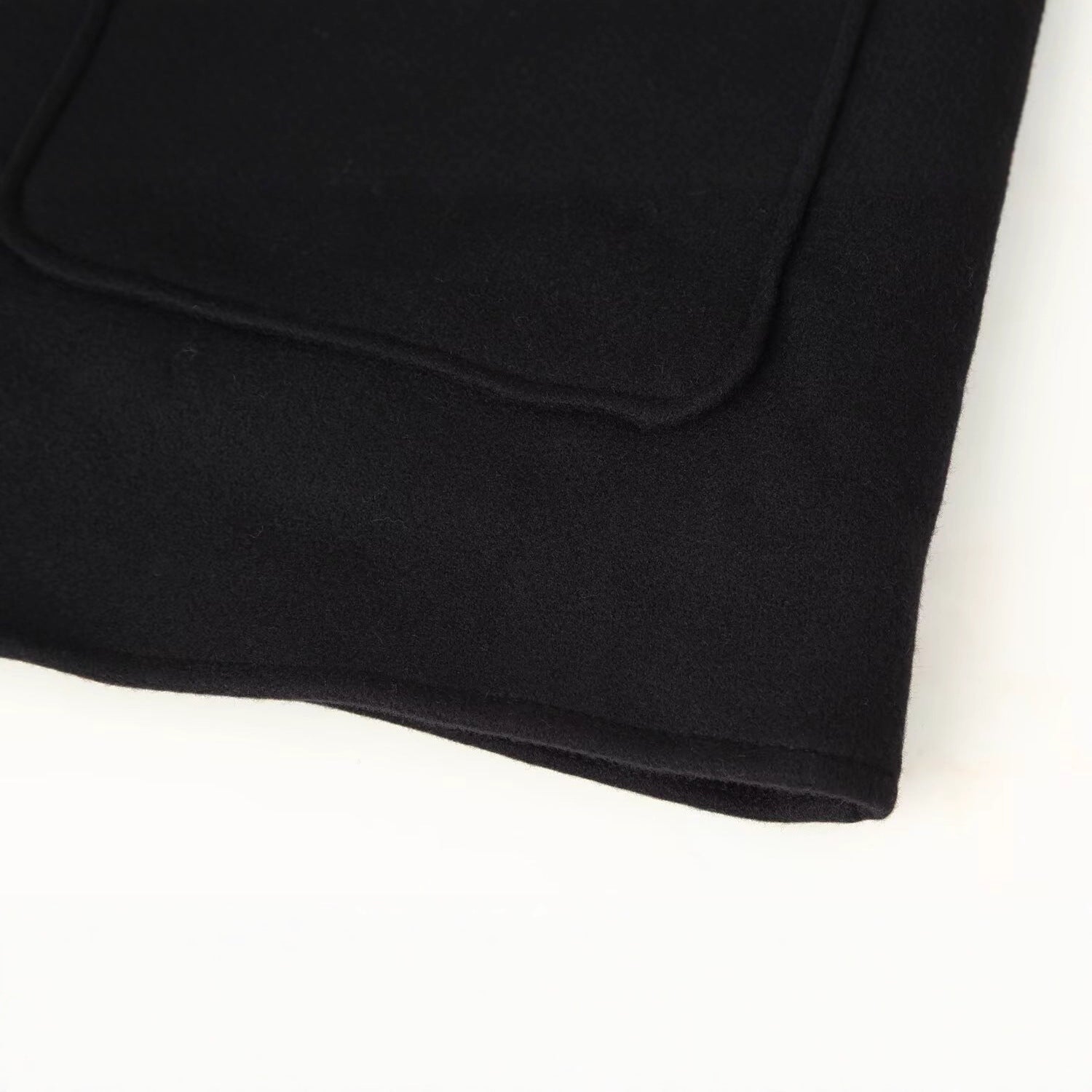Women's Boxy Short Jacket made of Wool Blend with Stand-up Collar and Flap Pockets Chichicherry