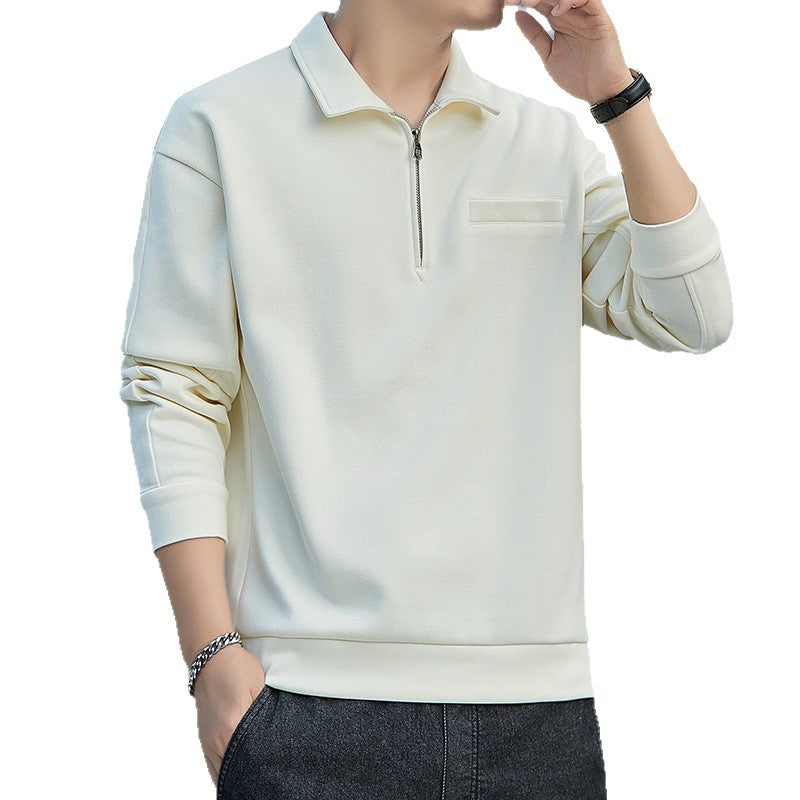 Men's Half-Zip Sweatshirt with Polo Collar and Chest Pocket Chichicherry