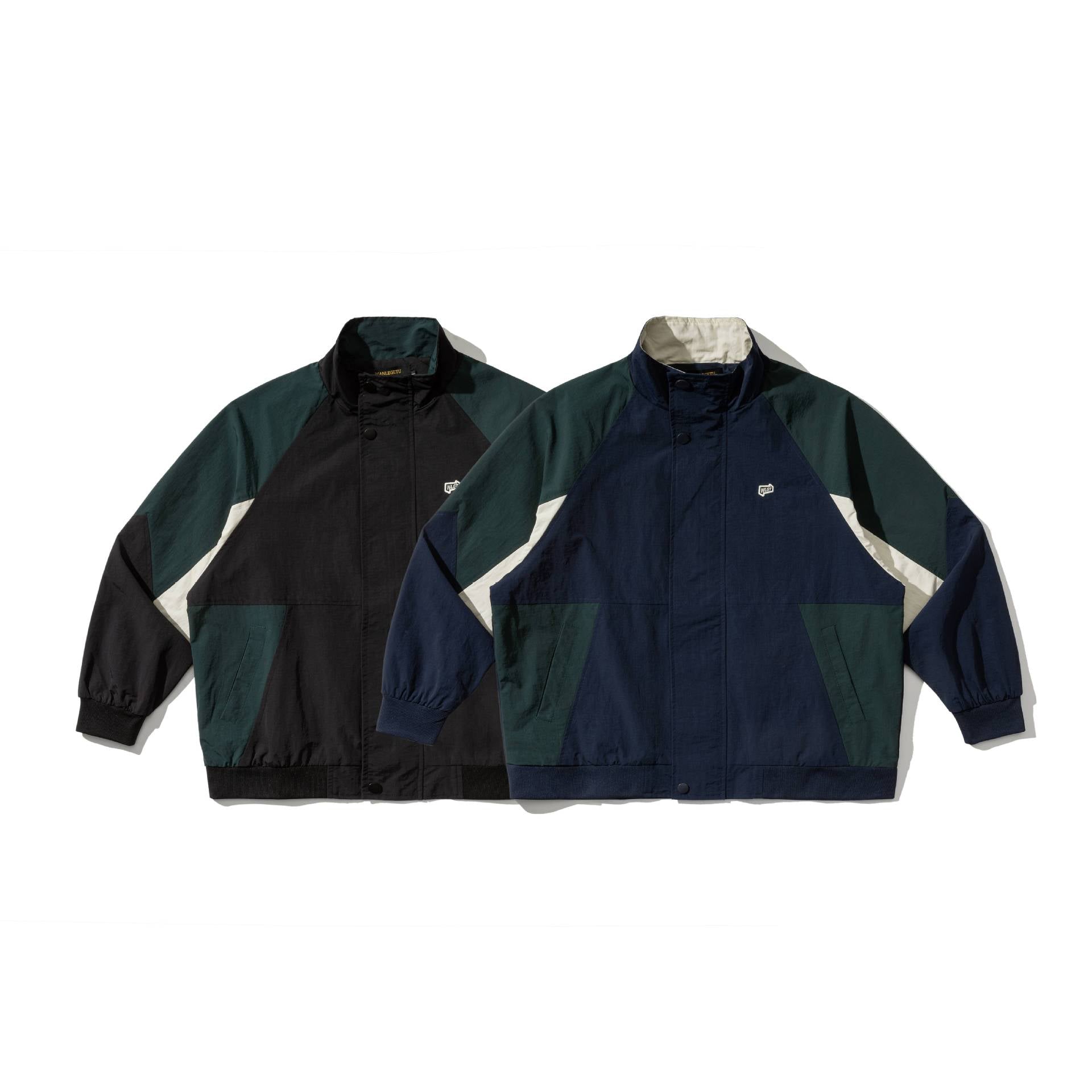 Unisex Boxy Track Jacket in Retro Utility Look with High Funnel Collar Chichicherry