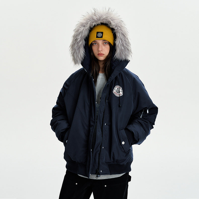 Women’s oversized thermo parka with voluminous hood, detachable faux fur trim and ribbed cuffs Chichicherry