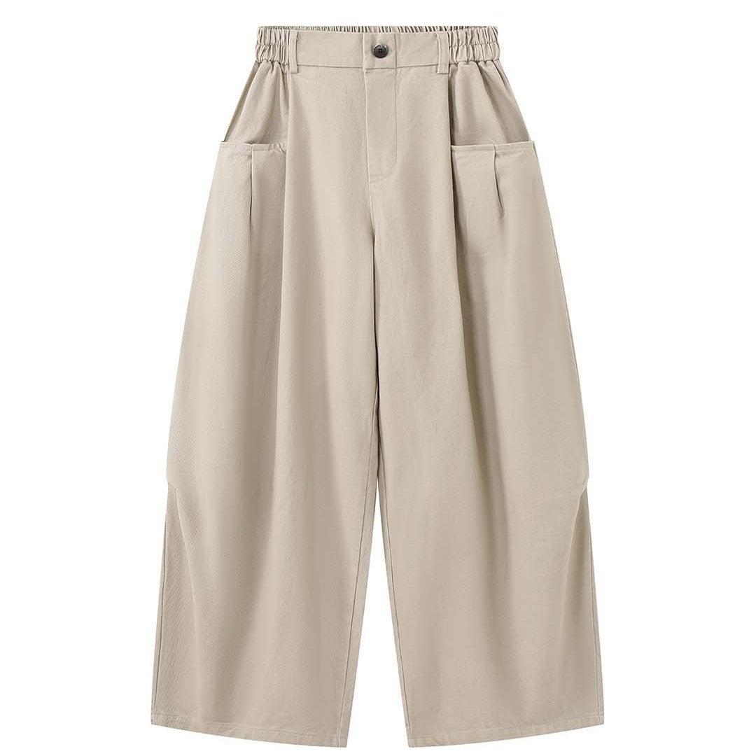Women's High-Waisted Pleated Culottes with Insert Pockets Chichicherry