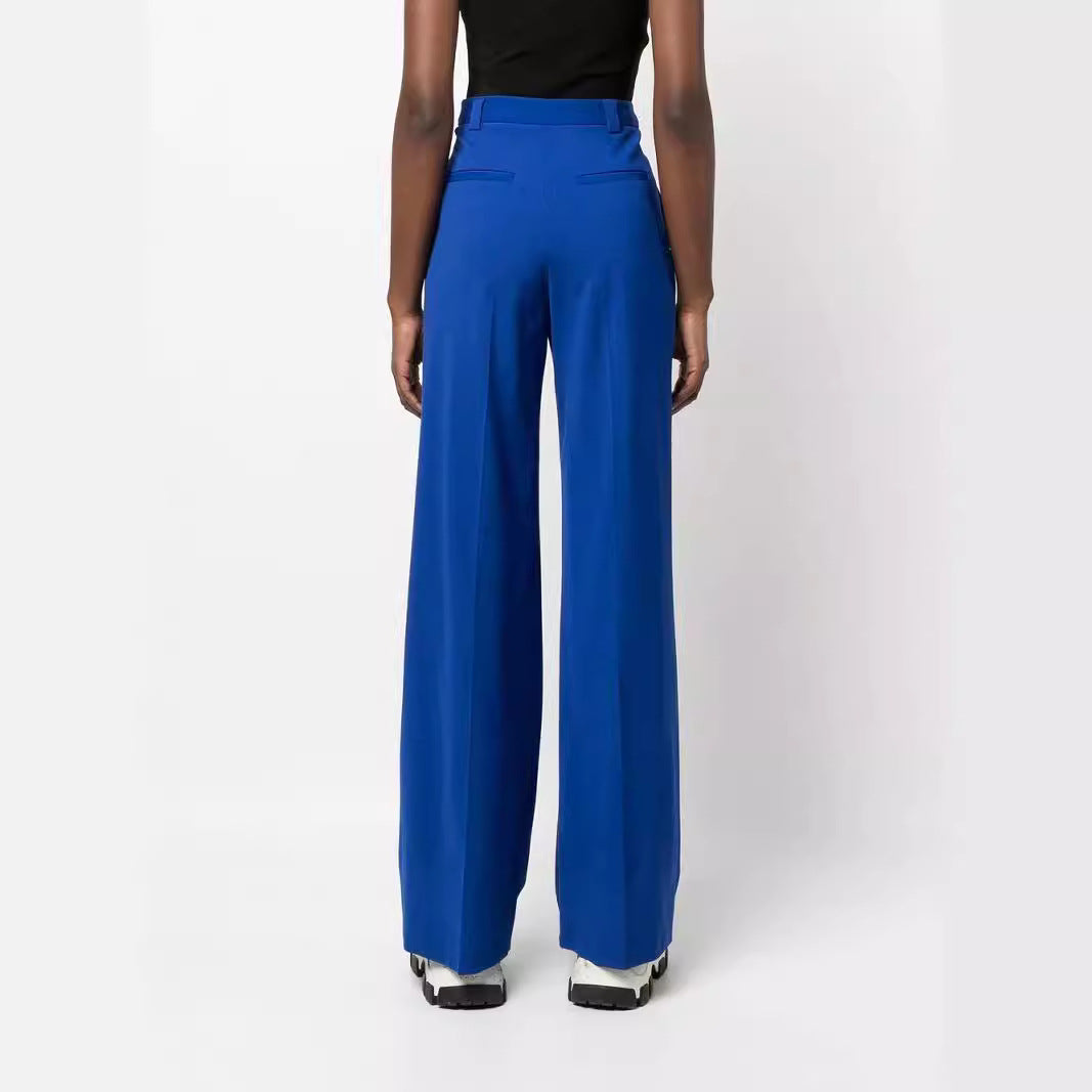 Women High-Waist Wide-Leg Trousers in Tailoring Look Chichicherry