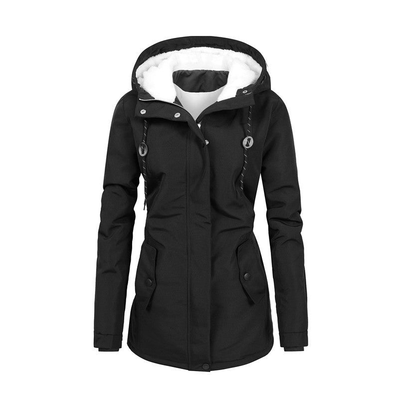 Women's water-repellent parka with teddy lining, hood, and tailored fit Chichicherry