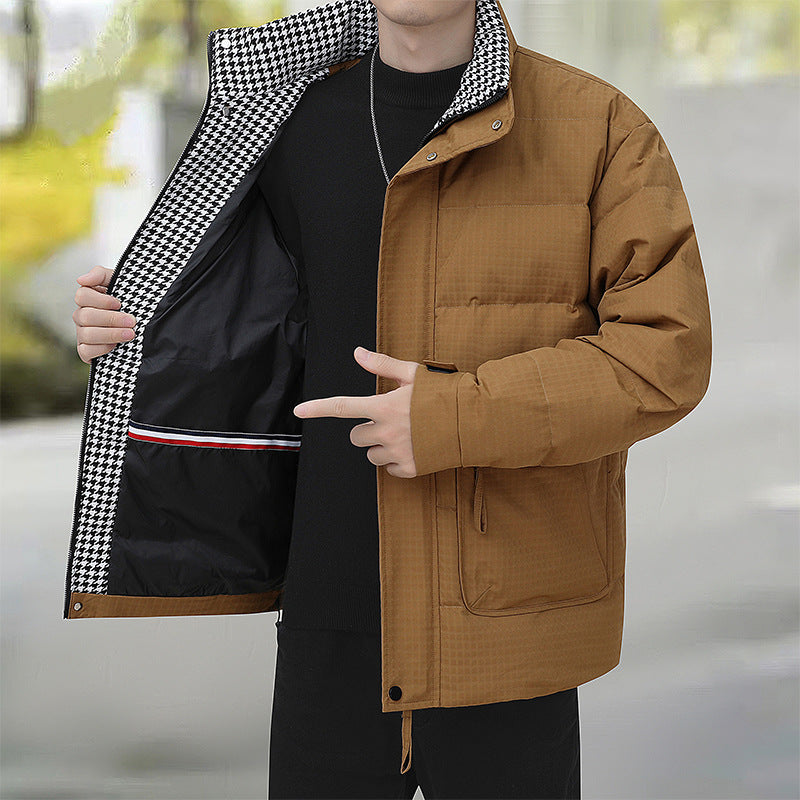 Men's quilted jacket with houndstooth lining and adjustable hem Chichicherry