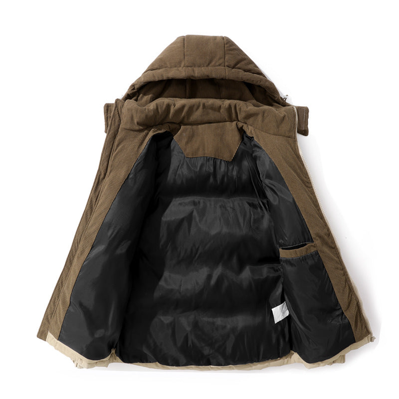 Women's quilted winter jacket with cord shoulder detail, hood, and two-way zip Chichicherry