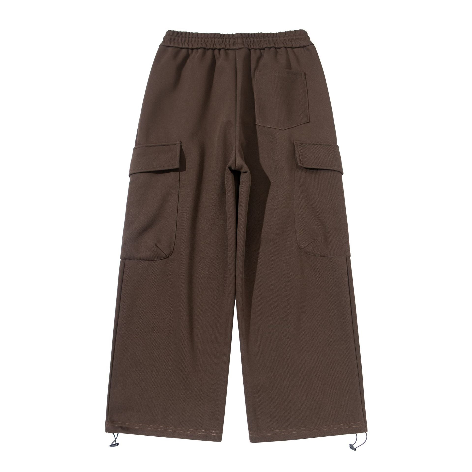Unisex Cropped Cargo Sweatpants with elastic waistband, drawstring and adjustable hem