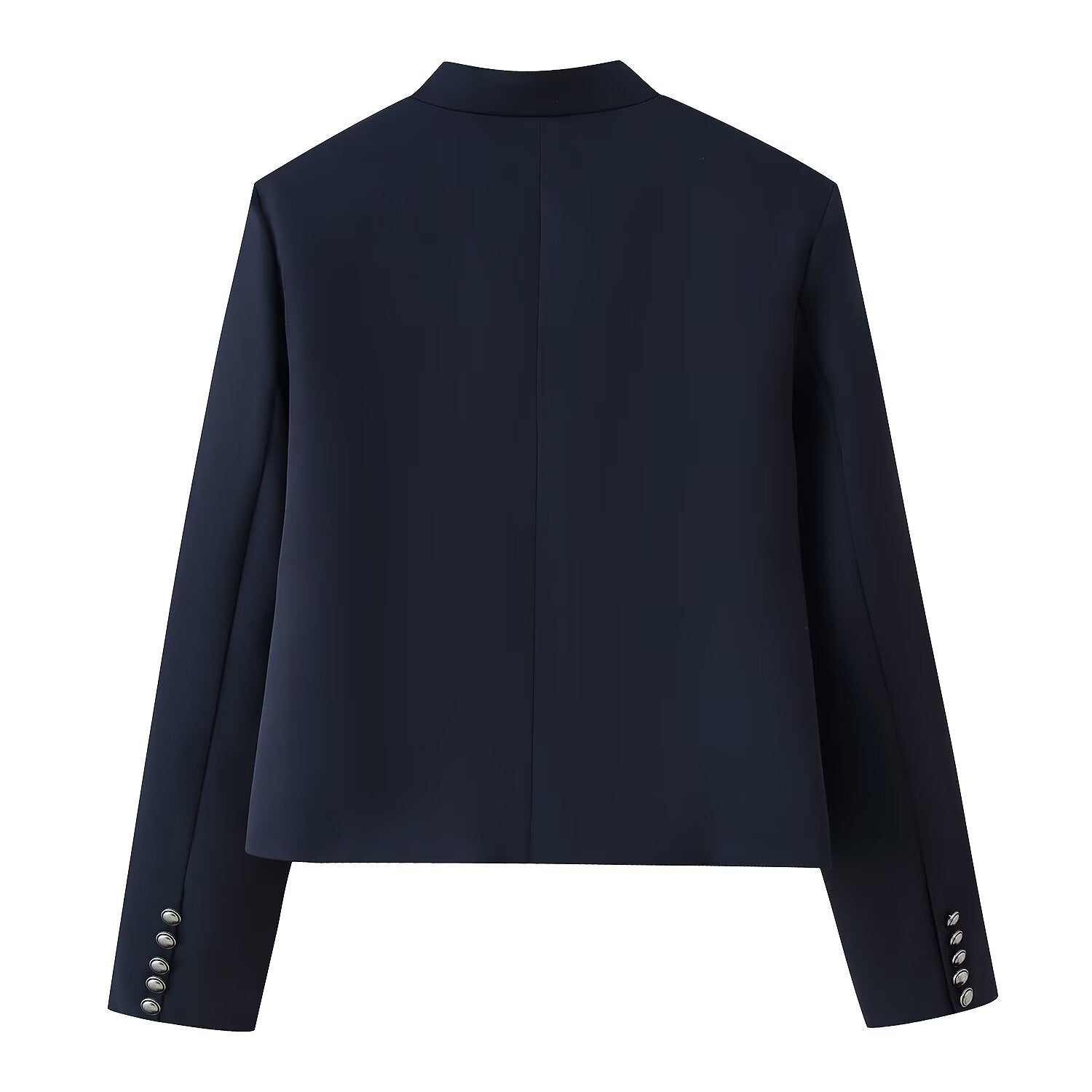 Women’s short military-style jacket with stand-up collar, decorative cord trimming, and decorative buttons Chichicherry