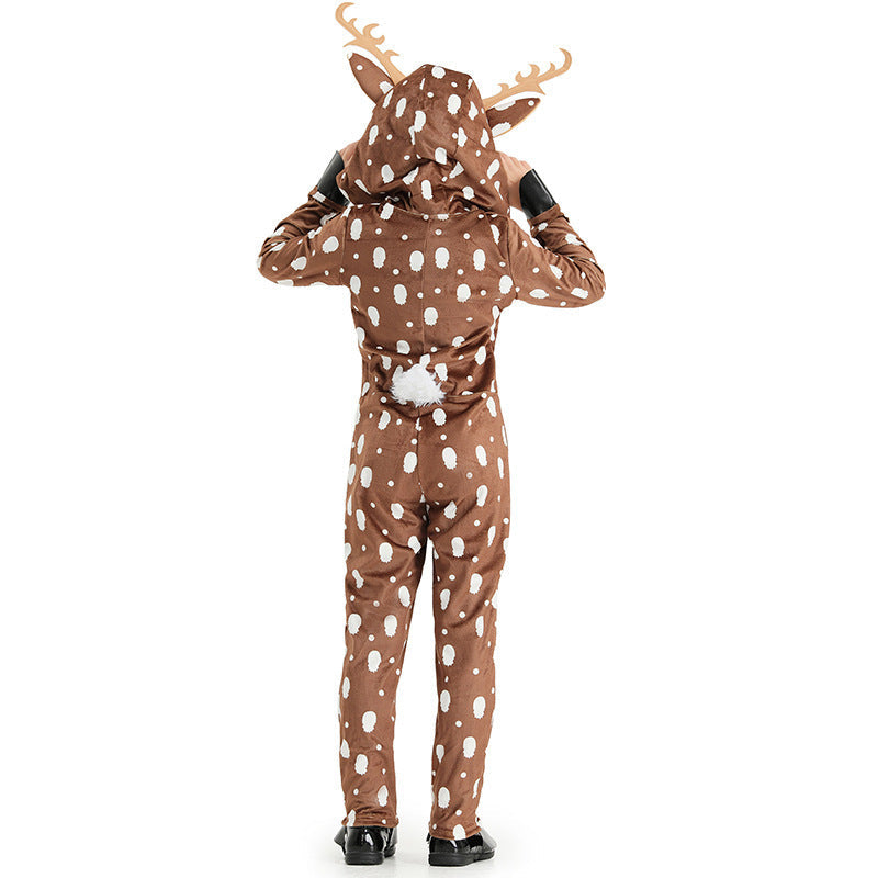 Girls Plush Deer Costume with Hood and Animal Ears Chichicherry