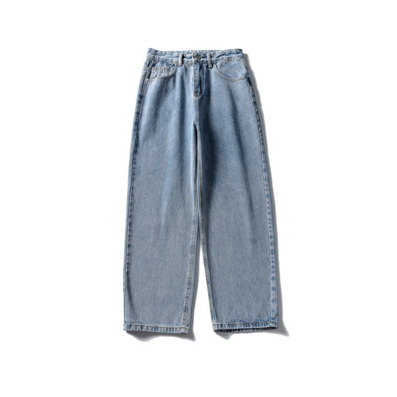 Women's high-waisted wide jeans made of sturdy denim with a straight leg Chichicherry