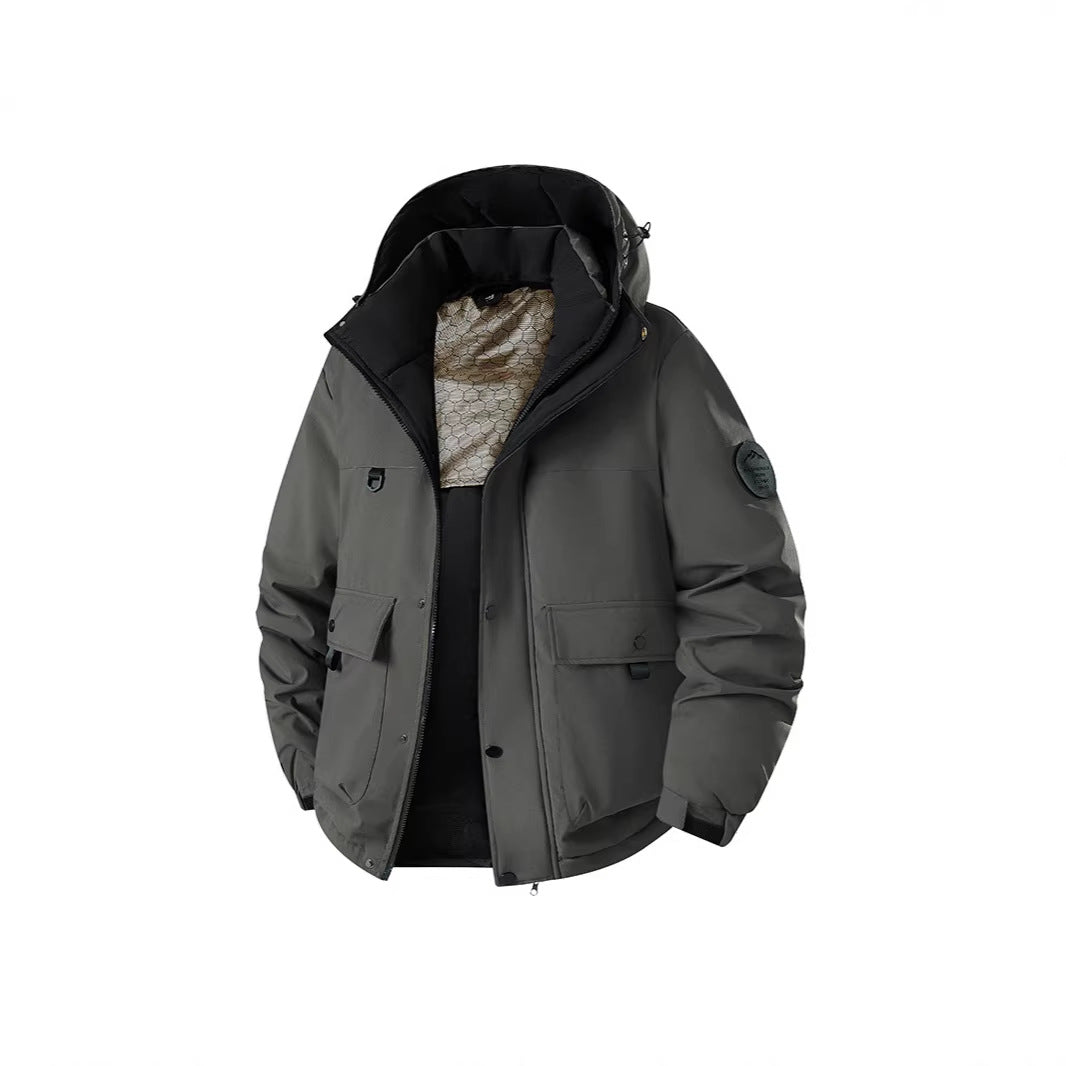 Men's Insulated Urban Parka with Stand-up Collar and Concealed Hood Chichicherry