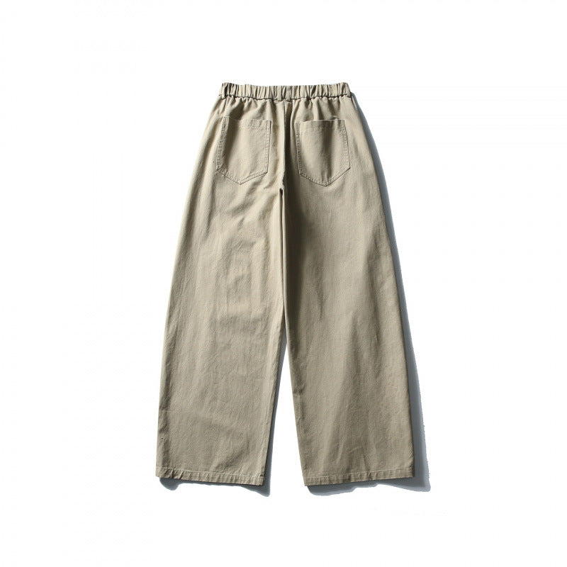 Women Wide High-Waist Culotte Pants with Elastic Waistband and Side Pockets Chichicherry