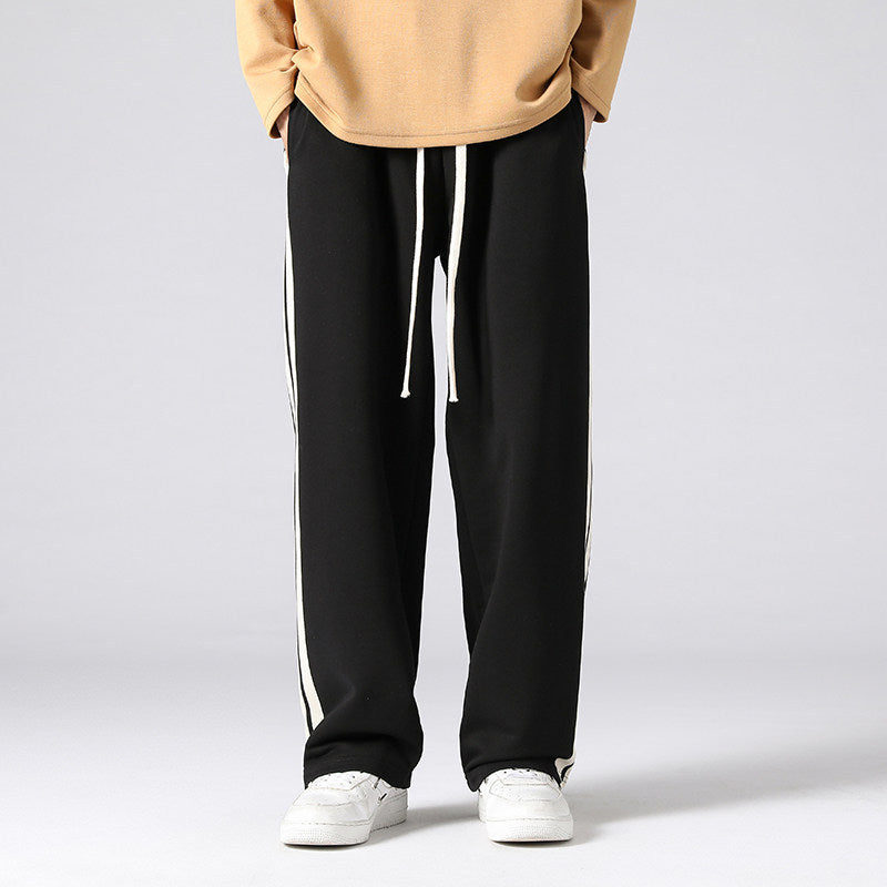 Men's Relaxed-Fit Lounge Pants with Distinctive Side Stripes & Adjustable Drawstring Chichicherry