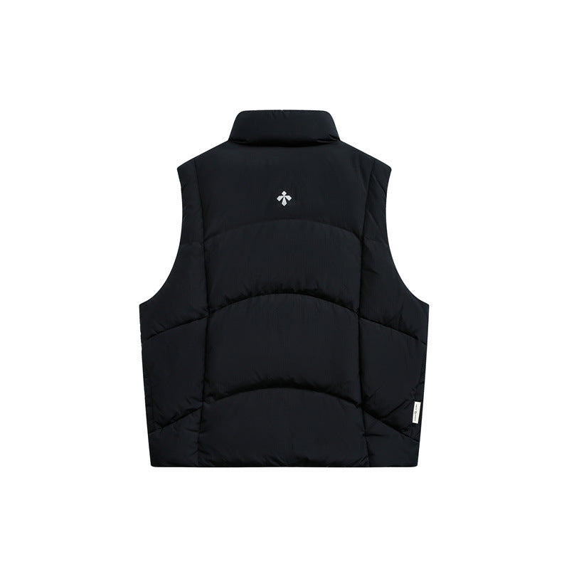 Men's padded quilted vest with high stand-up collar and multifunction pockets Chichicherry