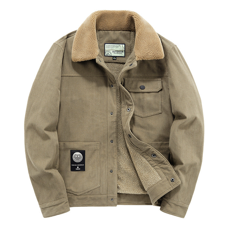 Men's cord jacket with teddy lining, thermally insulated worker jacket Chichicherry