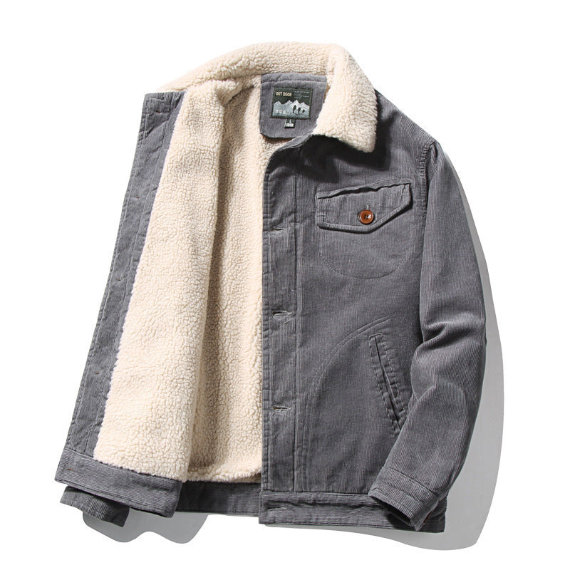 Men's cord jacket with sherpa lining and shirt collar Chichicherry