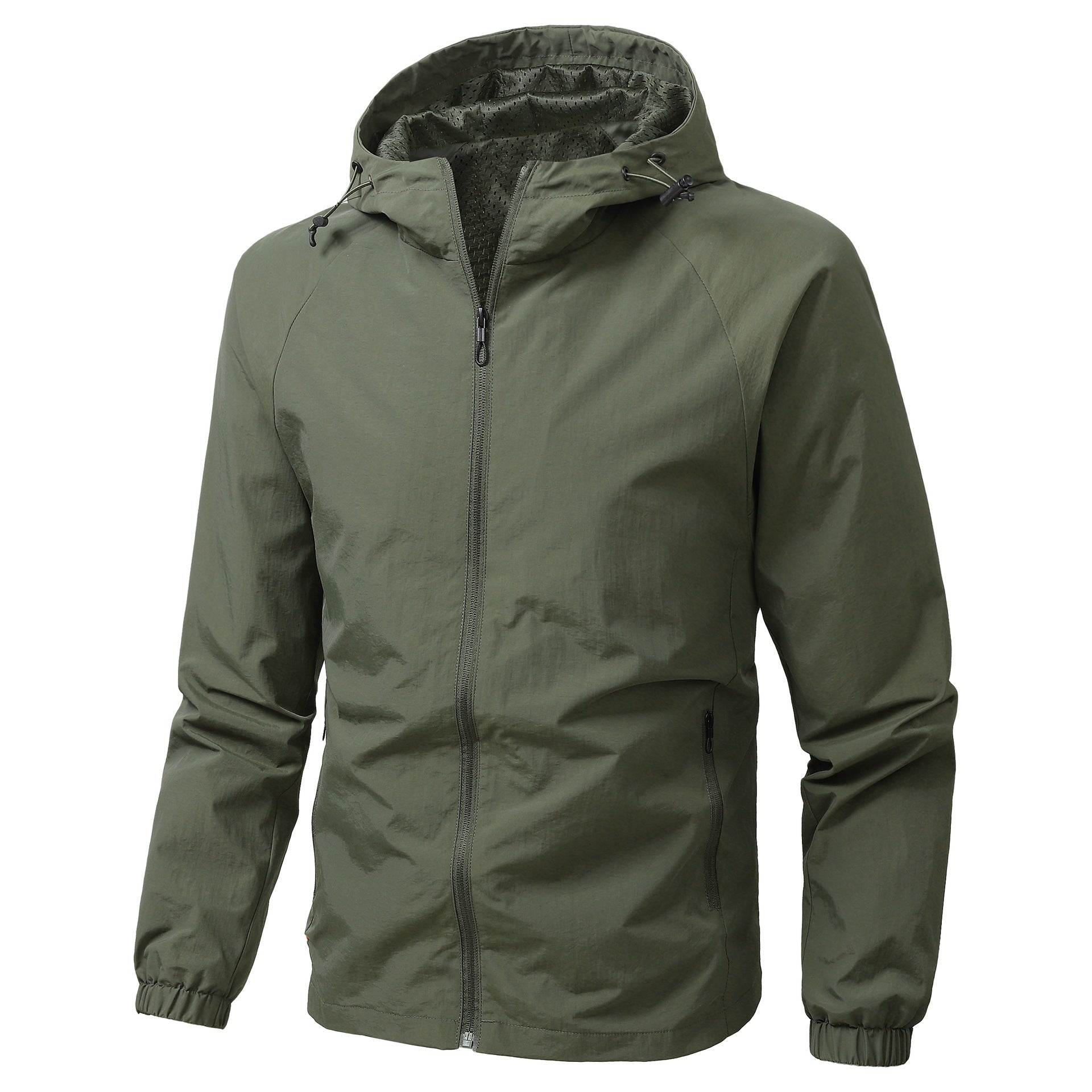 Men's Light Hooded Transition Jacket with Wind and Water Repellent Functional Material Chichicherry