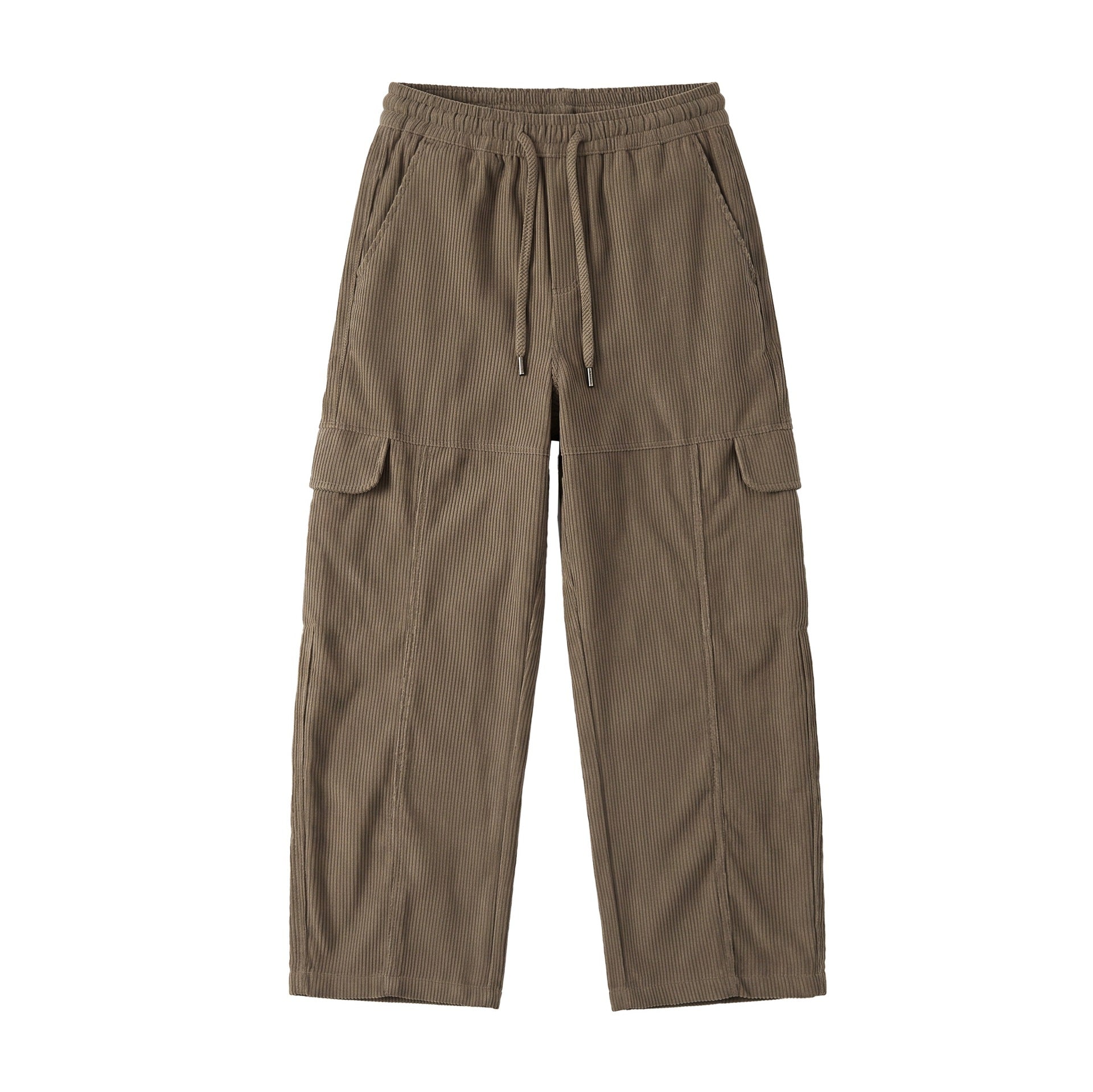 Women's culotte cargo shorts made of cord with a high waistband and drawstring Chichicherry