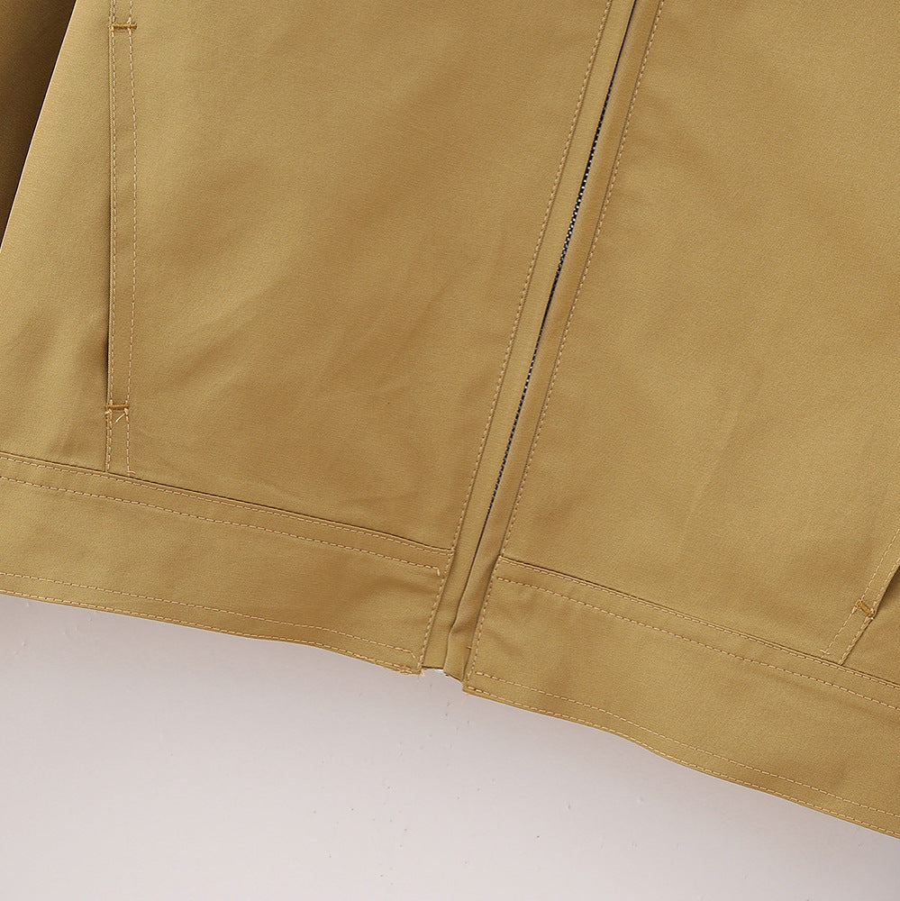 Women's cropped bomber jacket with wide shirt collar and concealed zipper Chichicherry