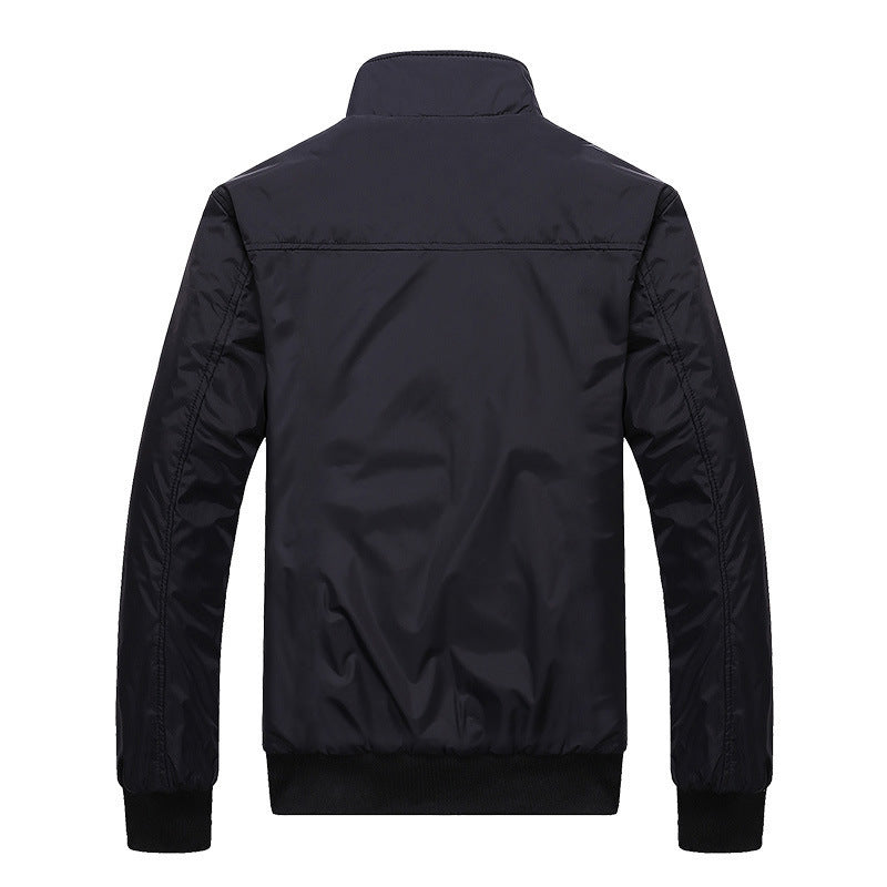 Men's lightweight nylon bomber with checkered lining, high stand collar and zip pockets Chichicherry