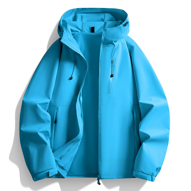 Men's softshell jacket with hood, windproof outer layer, adjustable hem & zippered pockets Chichicherry