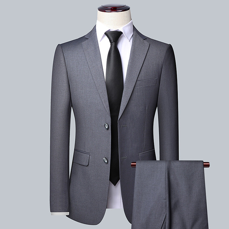 Men's Modern Slim-Fit Suit Jacket with fine texture, lightweight stretch, and flap pockets Chichicherry