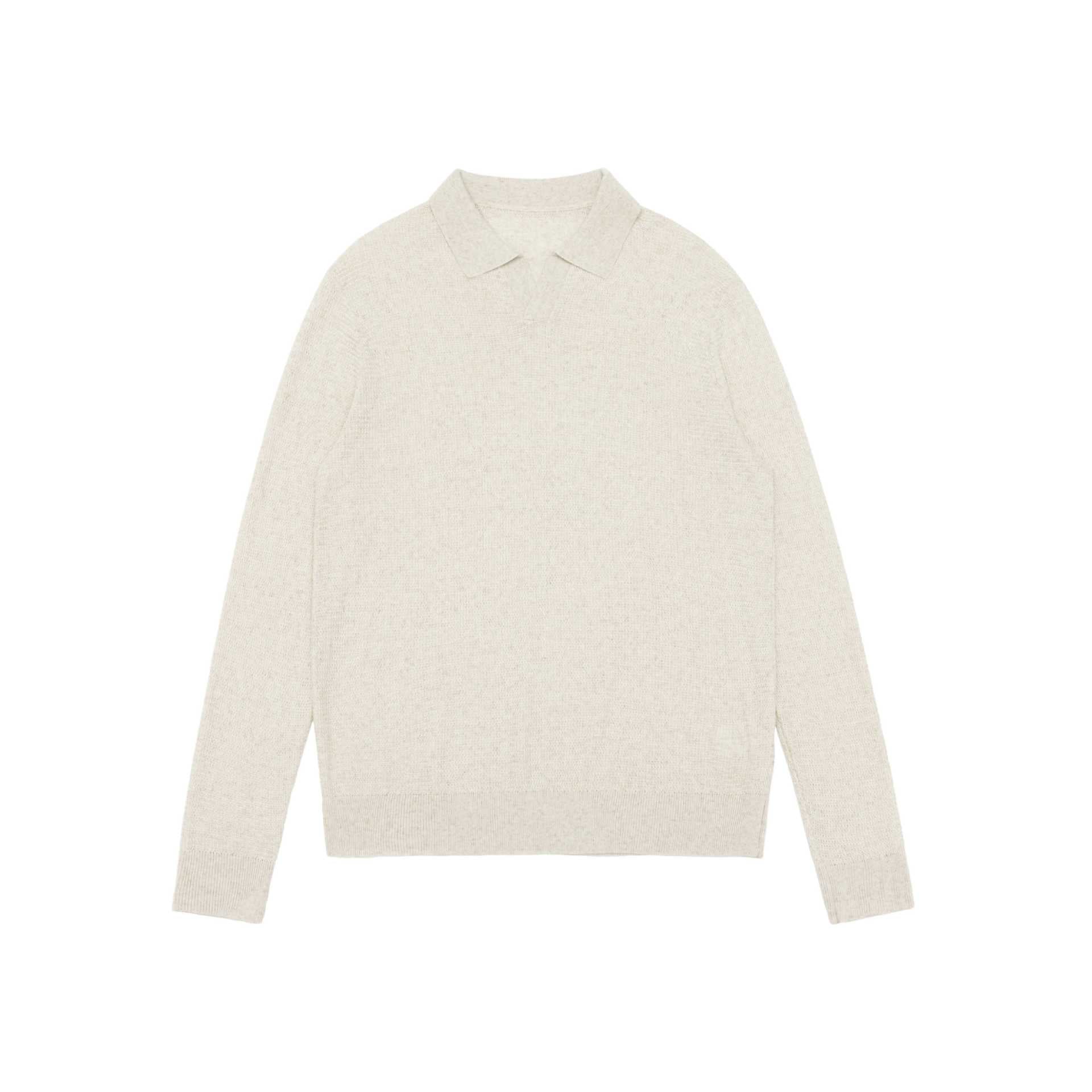 Unisex fine knit polo sweater with turtleneck and ribbed hem Chichicherry