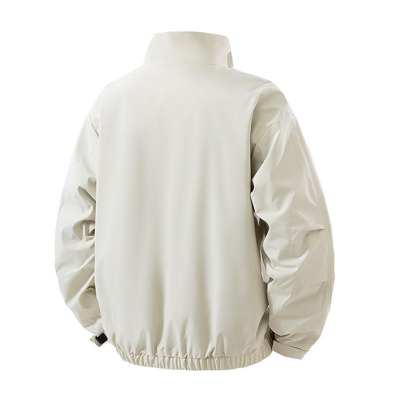 Men's Lightweight Technical Leisure Jacket with Stand-Up Collar, Concealed Zipper and Elastic Hem Chichicherry