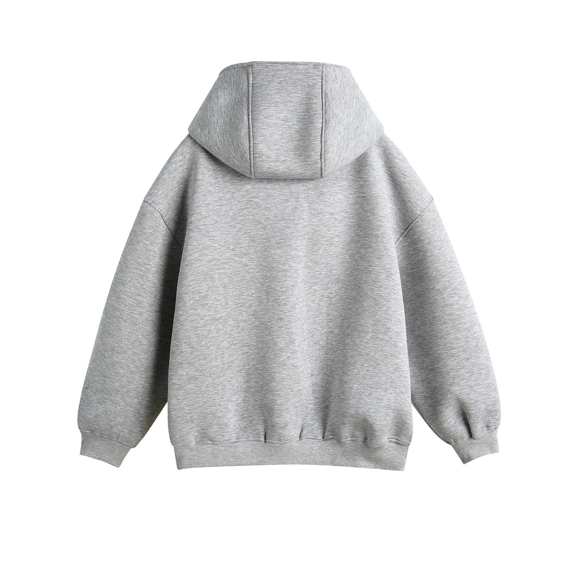 Unisex Oversize Hooded Zip Jacket with Asymmetrical Zip and High Funnel Collar Chichicherry