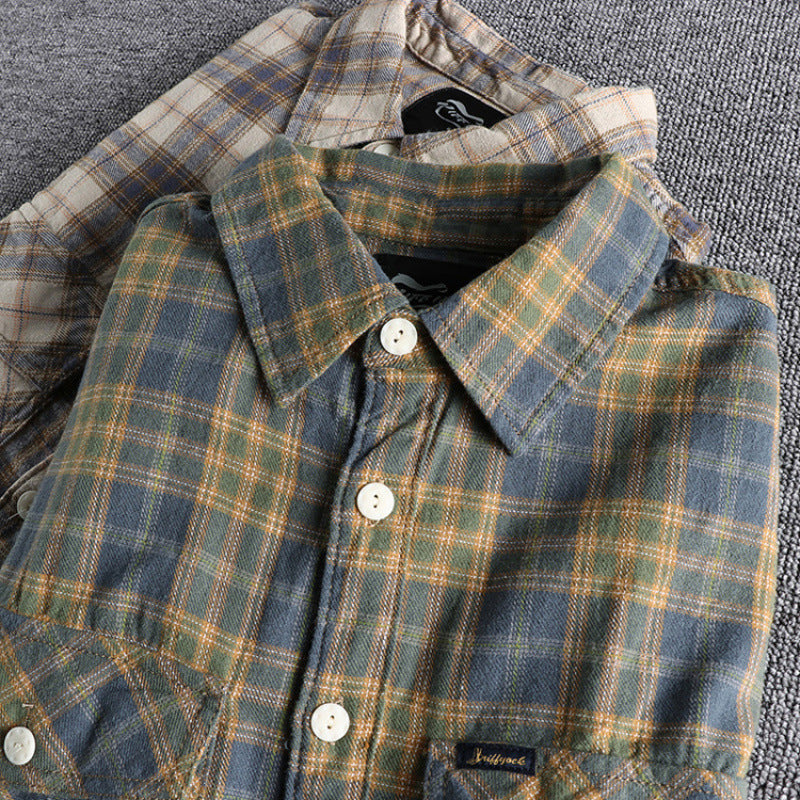 Herren Karo-Flanell-Hemd mit Brusttaschen und legerer Relaxed‑Passform Chichicherry