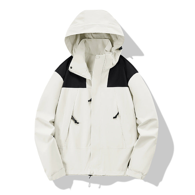 Men's water-repellent softshell jacket with hood, adjustable hem, and multifunction pockets Chichicherry