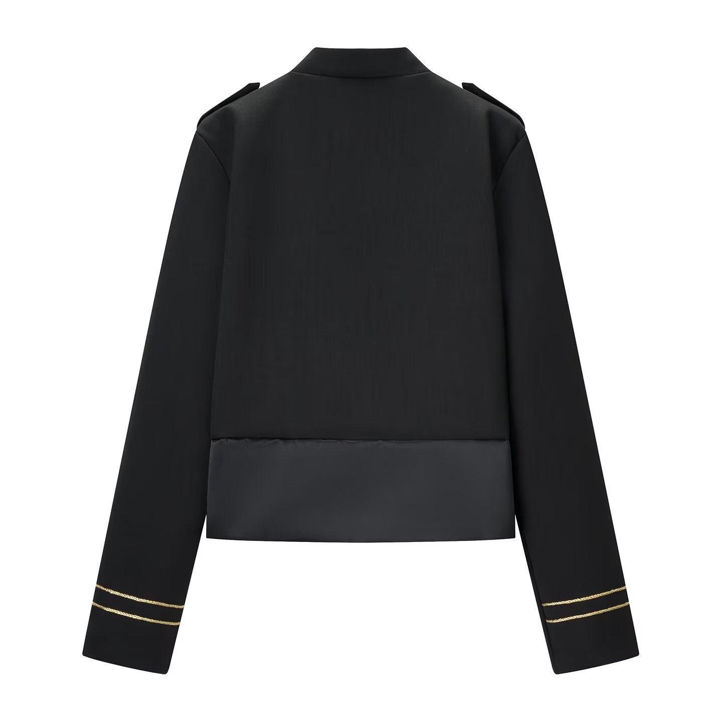 Ladies short parade jacket in uniform style with decorative cords and flap pockets Chichicherry