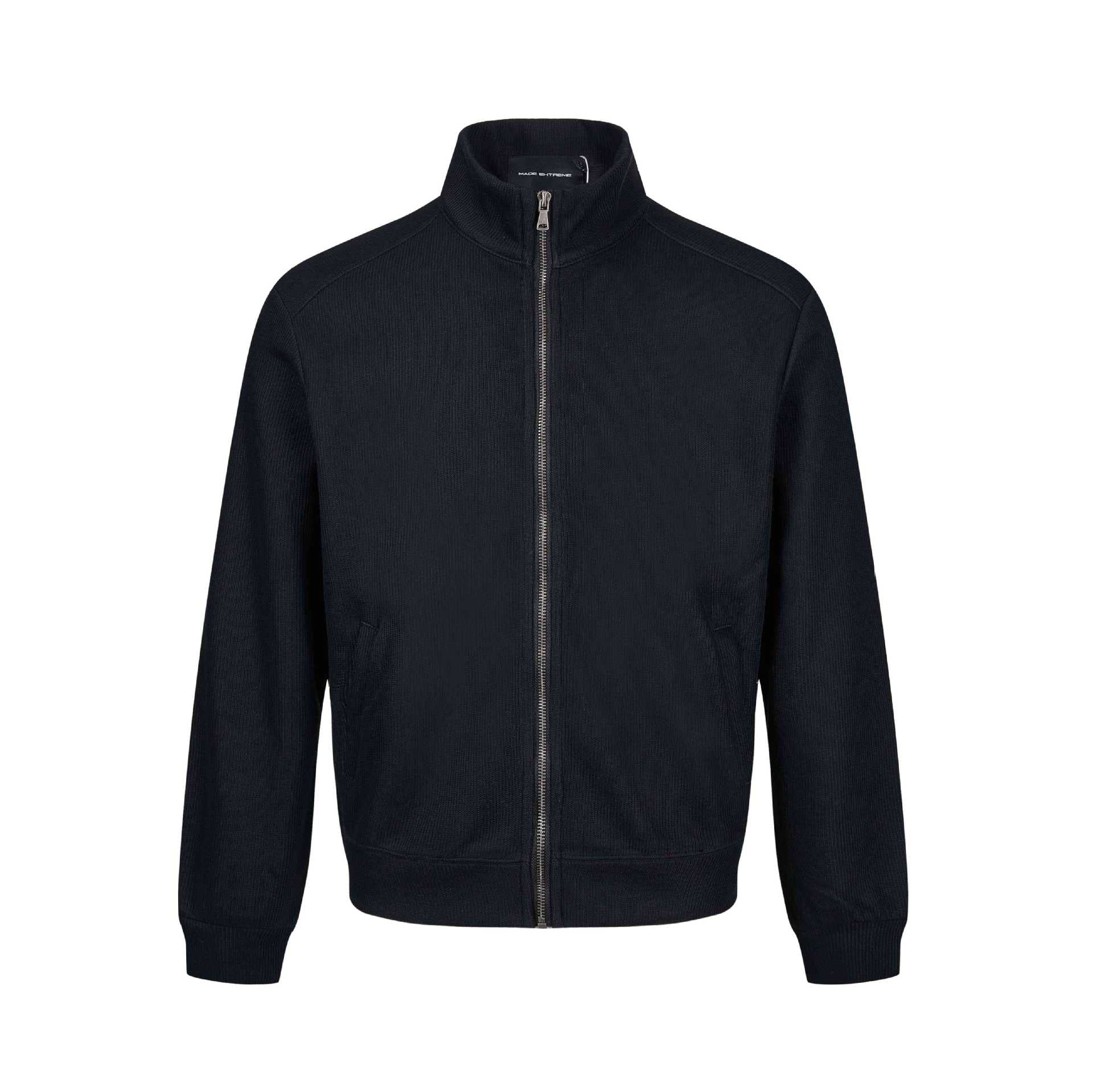 Men's lightweight sweat jacket made of cotton blend with stand-up collar, full-length zipper and side pockets Chichicherry