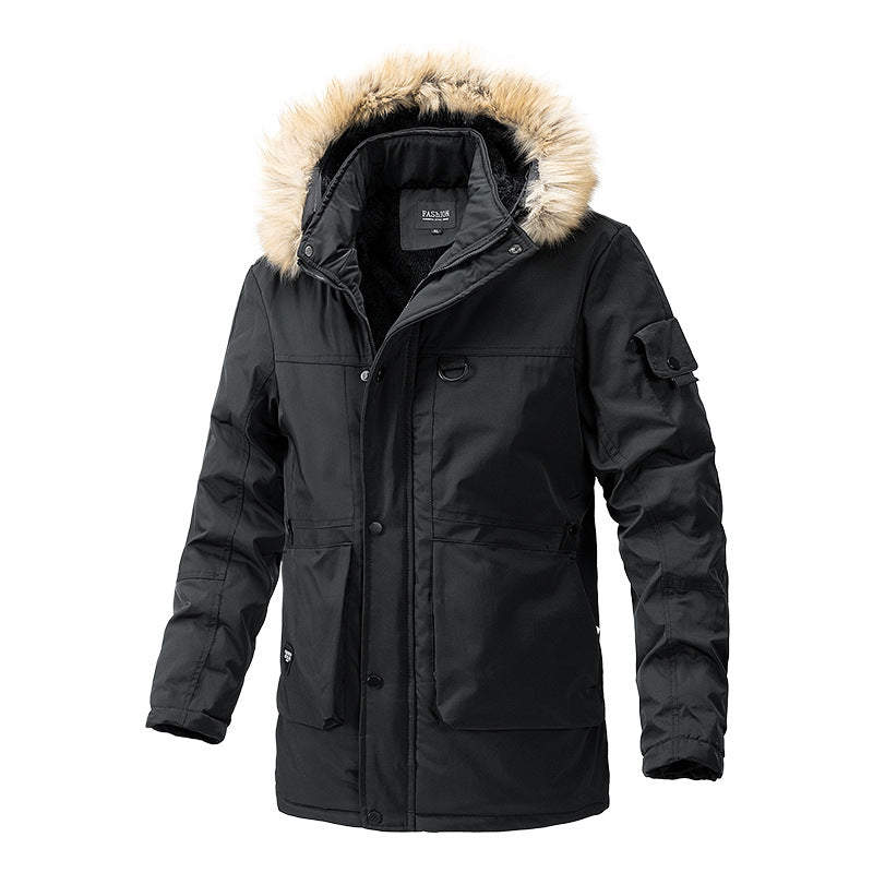 Men's Warm-Lined Parka Jacket with Hood and Teddy Lining Chichicherry